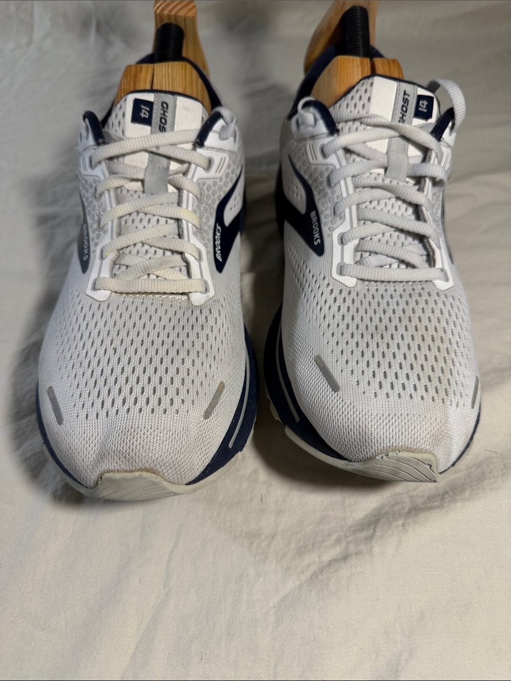 Brooks White and Navy Men's Running Sneakers